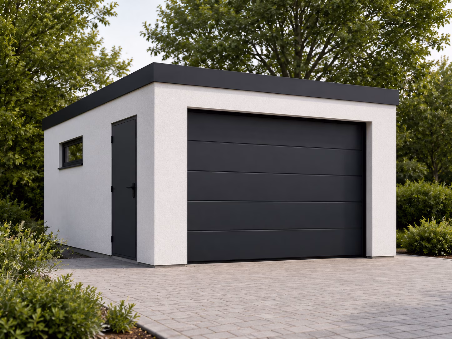 Ausstattung einer modernen Betonfertiggarage